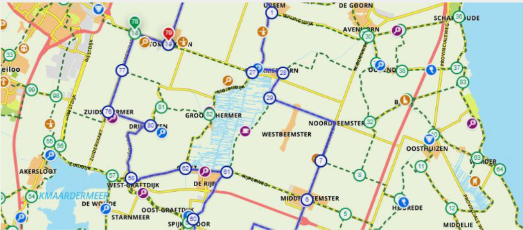 Leeghwaterroute op de kaart